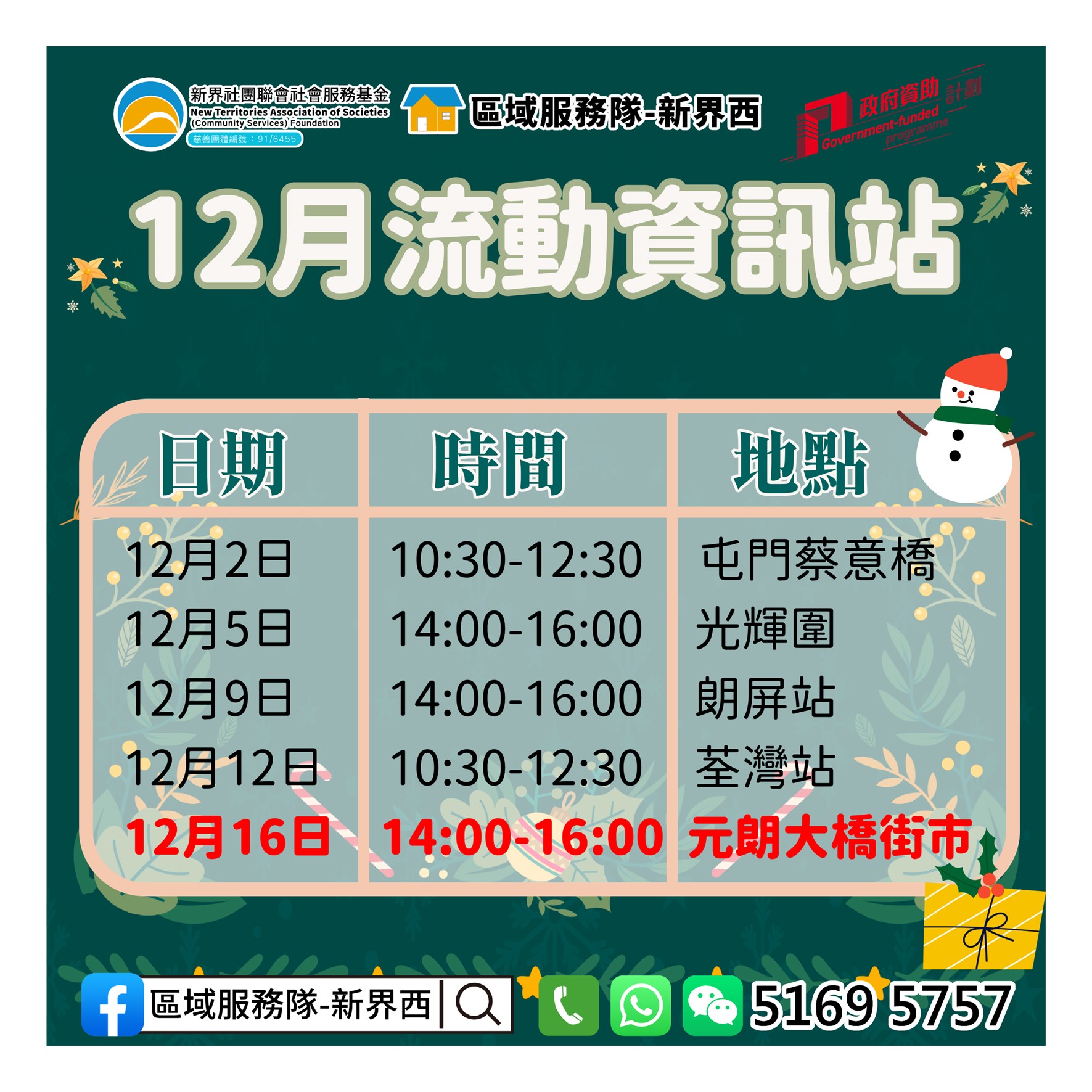 「劏房」租務條例流動資訊站(元朗大橋街市)
